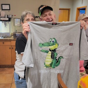 Paul's raffle advertising shirt